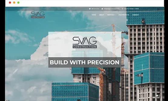 Svag Construction website by Saintcode